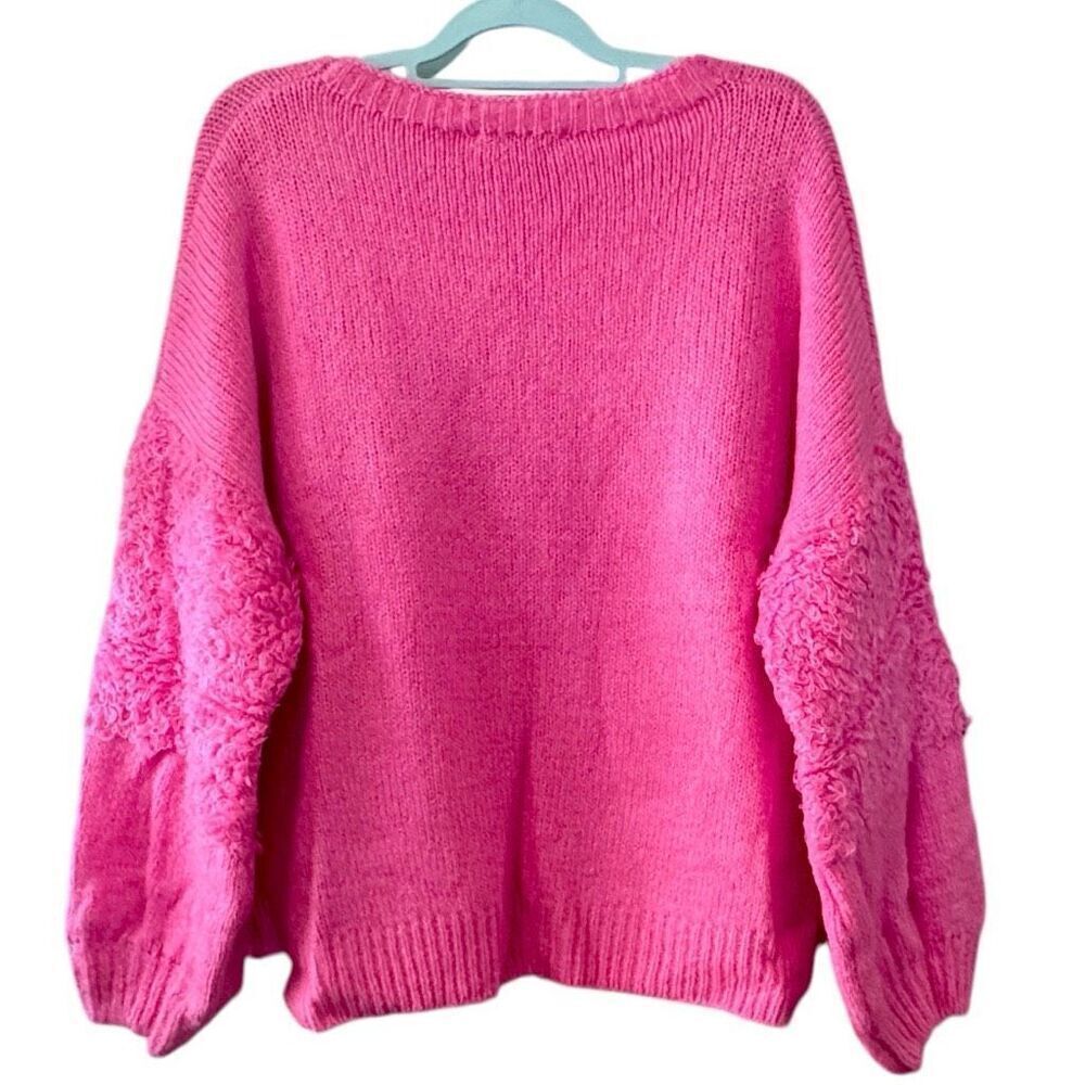Pink Side Slit Open Front Cardigan Size Large NEW - Davi & Dani - Picture 14 of 14